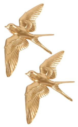 PRETYZOOM 2 Stück Schwalben Wanddekoration Kunstharz 3d-vogel Skulpturen Für Wohnzimmer Esszimmer Eingangsbereich Nordisches Design