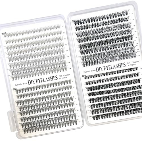 CATOR 640 Pcs pestañas postizas, pestañas pelo a pelo, DIY kit pestañas pelo a pelo pestañas postizas kit de extensión de pestañas kit de pestañas individuales con racimo de pestañas