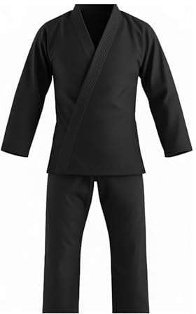 Delmont Kids Jiu Jitsu Gi – Lightweight BJJ Uniform for Boys & Girls (Gi Only, Belt Sold Separately) – Durable, Breathable Karate Gi – Perfect for Training, Sparring & Practice (Black, K000)