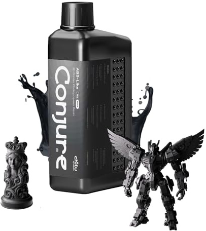Conjure ABS-Like Harz Schwarz 1 kg für 3D Drucker | Hohe Zähigkeit und Schlagfestigkeit, Schrumpfungsarm, 405 nm, Für LCD/DLP/MSLA Drucker, Schwarz, 1000 g