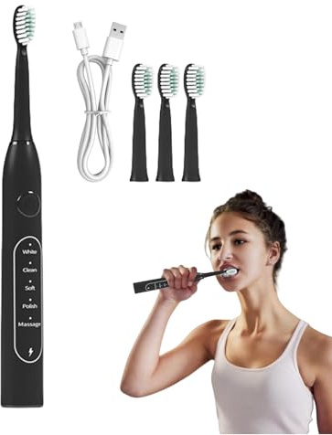 Cepillo De Dientes Eléctrico Para Adultos,Cepillo Eléctrico Recargable | Herramienta De Limpieza Bucal Portátil Para Uso En El Hogar, Durante El Día, En Viajes, Campamentos Y Bajo La Ducha