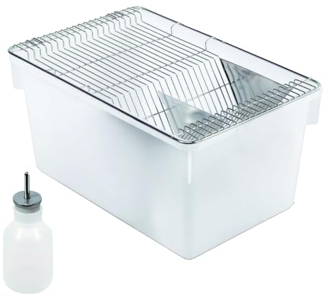Rotulark Lab Mouse Cage, Laboratory Rat Rodent Breeding Cage Cage, Small Animal Cage, Mouse Breeding & Weaning Cage (S)