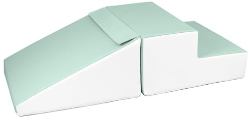 Set de 2 Grands Blocs en Mousse pour crèches et maternelles (Couleur: Blanc, Menthe)