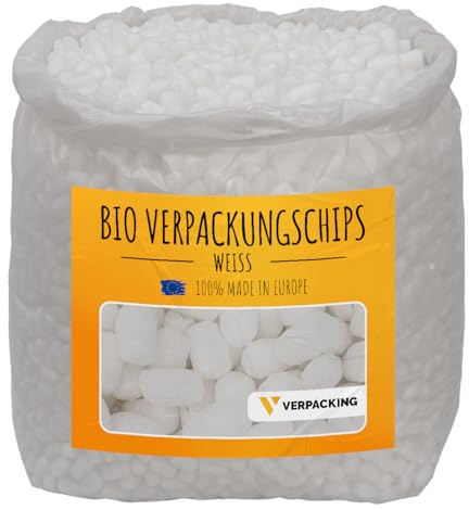 verpacking BIO Verpackungschips aus Maisstärke [Farbe & Menge wählbar] Füllmaterial für Pakete 200 Liter - Weiß