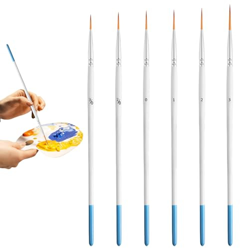 Artists Paint Brushes, 6 Pcs Watercolour Brushes Rigger Brush Set Oil Paint Brushes Thin Paint Brush Artist Brushes Professional Fine Art Paintbrushes