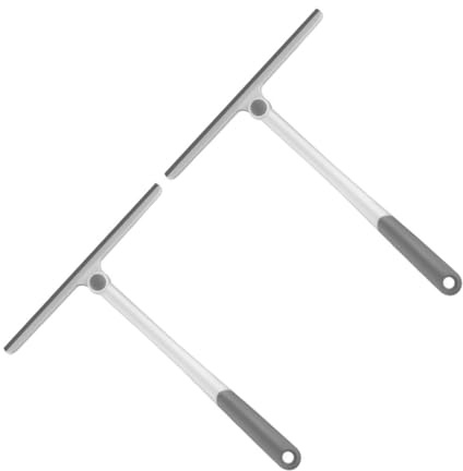 CIYODO 2 Piezas Limpiacristales Multiusos Escobilla Ventana con Cabezal Giratorio Herramienta Duradera para Limpiar Ventanas Ducha y Parabrisas Coche Gris