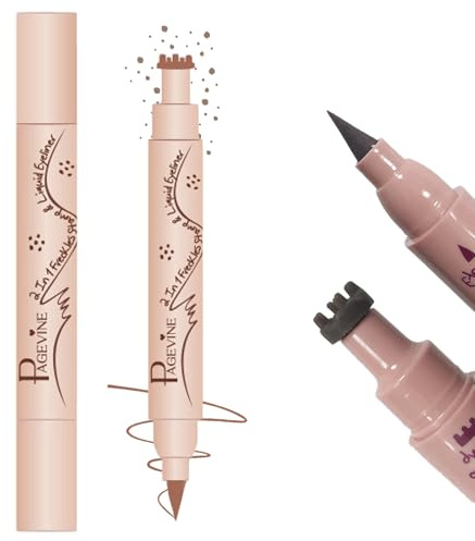 Sugeru Freckles Stamp Pen, 2 in 1 Freckles Pen Imperméable, Stylo Tache de Rousseur avec Bout Souple, 24H Durable Freckle Pen pour un Look Naturel, Crayon Tache de Rousseur