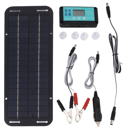 Chargeur de batterie solaire de 20 W - Panneau de voiture étanche, kit de charge de batterie pour | performances améliorées, charge solaire portable pour moto, motoneige, tracteur, accessoires
