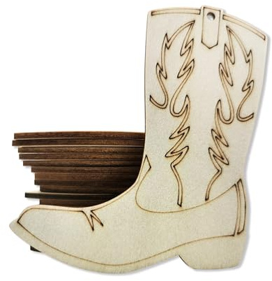 20 piezas de adornos de madera para colgar botas de vaquero con cordel de yute y etiquetas de madera, adecuados para decoración de bodas, cumpleaños, fiestas de Navidad
