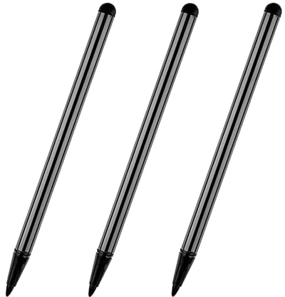 Leloco 3 Stück 2 in 1 Universelles kapazitives Tablet Touchscreen-Stift, Tablet Stift für Alle Tablets kompatibel mit Allen kapazitiven Touchscreen-Geräten, Handy (Schwarz)