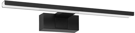 EGLO LED Spiegelleuchte Conettilla, Lampe Spiegel Badezimmer | Spiegellampe aus Aluminium in Schwarz und Kunststoff in Weiß, warmweiß - kaltweiß, IP44, L 40 cm