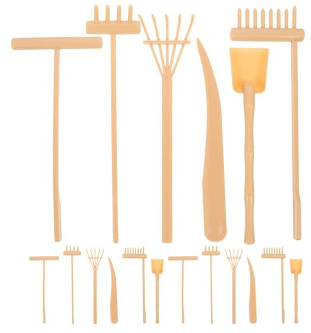 Gatuida Kit de 3 Mini-Jardins Zen - Outils de râteau de Jardin Zen - Kit de Moulage d'art sur Sable - Accessoires de méditation pour la décoration de Bureau à Domicile