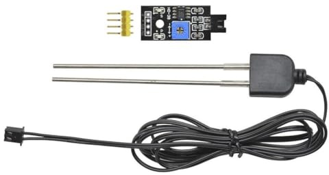 Lawnoval Soil Moisture Sensor Hygrometer with Resistance Probe, 5m Wire, Analog and Digital Output, DC 3.3-12V, Compatible with Arduino, 36x15x7mm