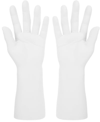 Cabilock 2 Stück Dekorative Hand Schmuckhalter aus Robustem Kunststoff Multifunktionale Tisch Ringständer in Weiß Linker und Rechter Handschmuckhalter für Schmuckorganisation Am