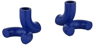blomus Set 2 Kerzenhalter -Doodle- | Farbe Mazarine Blue | Aus Polyresin; Für stimmungsvolles Kerzenlicht; Maße 9,3 x 9,9 x 8,2 cm