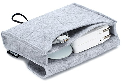 Nidoo Filz Lagerung Beutel Tasche Fall Case für Zubehör ( Maus, Handy, Kabel, SSD, HDD Gehäuse, Power Bank und mehr ) - 6.3 Zoll, grau