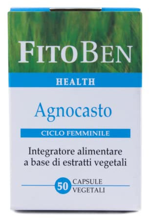 Fitoben | Agnocasto Integratore 100% Naturale per i disturbi del Ciclo mestruale e Mestruazioni non contiene naturalmente Glutine, Lattosio, coloranti, Made in Italy | 50 capsule vegetali