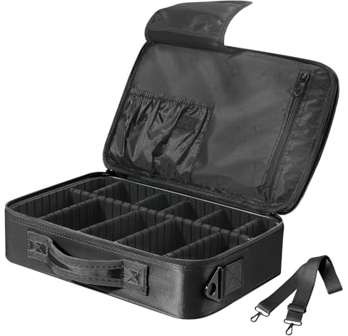 Luxspire Portátil Bolsa Cosmetica, Bolsa de Neceser con Gran Capacidad, Bolsas de Aseo, Bolso de Organizador Maquillaje en Viaje, Almacenamiento de Maquillaje Cosmético, Neceseres de Viaje, Negro
