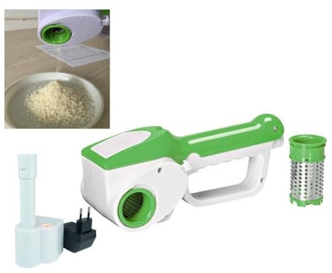 Trade Shop - GRATTUGIA ELETTRICA RICARICABILE DOPPIO RULLO PER FORMAGGIO CUCINA CASA HP8868 -