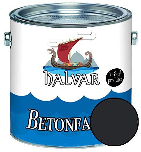 betongfärg/golvbeläggning sidenmatt Vit/Grå/ svart RAL 9001-9018 fasadfärg (2,5 L, RAL 9011 Grafitsvart) Halvar