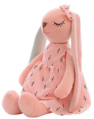 Kaninchen Plüschtiere, 35cm Plüsch Hase Puppe Baby Plüschtiere Rabbit Sleeping Mate Gefüllte Plüschtier Spielzeug, Flauschiges Häschen Plüsch Hasen Spielzeug für Kinder Schlafkamerad Gefüllte, Rosa