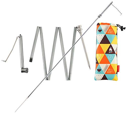 MNSSRN Outdoor Aluminiumlegierung Tragbare Klapplichtständer, Camping Lichtständer Klapplicht Pole Lichtständer Outdoor Picknick Wandern Angeln Garten Grill Silber