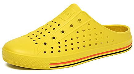 SAGUARO Women's Men's Garden Clogs Shoes Casual Slippers Unisex Quick Drying Sandals Summer Anti-Slip Beach Shoes Yellow 6.5 Women/4.5 Men
