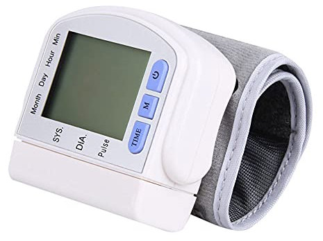 LIALIYA Monitor de presión Arterial de muñeca, Pantalla LCD de Memoria de máquina de presión Arterial con Brazalete de muñeca Modo de Usuario de Pantalla Grande para Uso doméstico