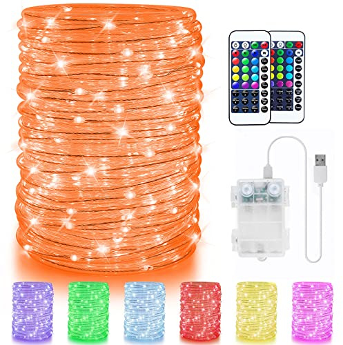 StarryEver 10 m bunte LED-Röhren-Lichterkette für den Außenbereich, Batterie & USB, Lichtschlauch 132 Modi, IP68 wasserdicht, Lichtschlauch mit Fernbedienung für drinnen und draußen, Weihnachtsdekorat