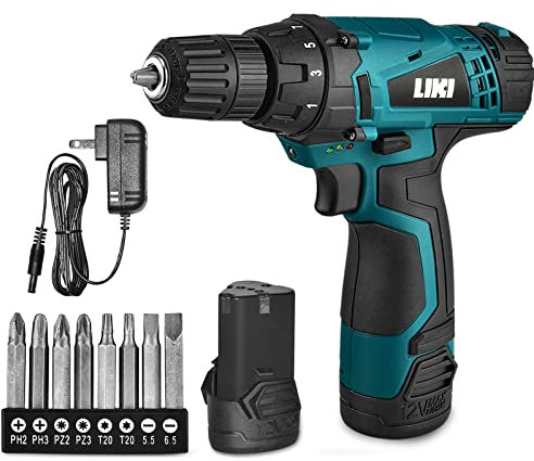 Electric Drilling Machine, Cordless Drilling Machine，12V Drill Driver with w/Li-ion Battery/Charger，For Torpedo Level, Wire Pliers for Wood, Furniture Installation