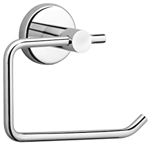 Toilet Roll Holder Wall Mounted (Non Self Adhesive) Chrome Toilet Roll Holder Stainless Steel-Loo Roll Holder Brass Toilet Paper Holder javaid Sons International (Stainless Steel, Chrome Polish)