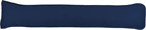 Comfort Collections Plain Dyed Fabric Draught Excluder Stopper Cushion Heavy Door Draught Stopper Polycotton 92 x 20cm - Navy