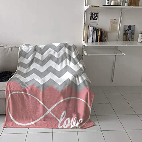 3D Kuscheldecke 150x200 Welligkeit Warme Decke Rosa Grau Flanell Fleecedecke Romantisches Thema Flauschig Weich Wohndecke für Sofadecke Couchdecke Sofaüberwurf Bettüberwurf