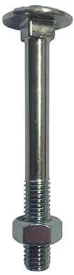 Schloßschrauben Schlossschraube Flachrundschrauben Ø 10 mm Länge 20-300 mm mit Sechskant Muttern DIN 603 Stahl verzinkt (25, Ø 10 x 300 mm)