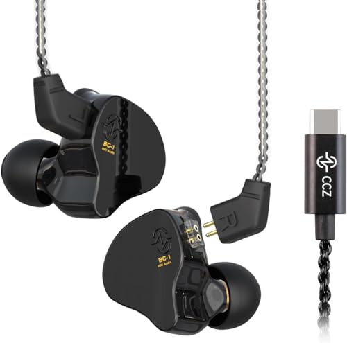 Yinyoo CCZ Melody Auriculares con Cable Tipo C In Ear Moinitors 1DD + 1BA Auriculares USB C Graves Profundos Compatibles con Samsung S23/22/21/20/FE, iPad Pro 2022/2021
