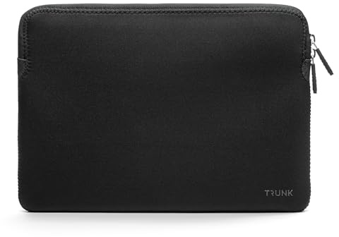 TRUNK - MacBook-Hülle - 13 Zoll, Schwarz - Schlanker Schutz | Gepolstert; wasserabweisend; leicht & robust; Reißverschluss; für Arbeit, Alltag & Reisen