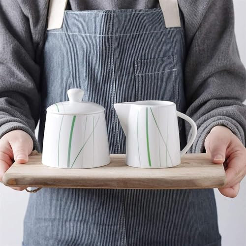 LSSEDA Creamer Jug,Churn Jug,Ceramic Milk Jug Milk Cream Serving Jug Set Coffee and Tea Creamer and Sugar Bowl Jug Set Suitable for Home and Office Milk(Color:JUG AND POT)