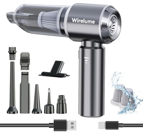 Wirelume Aspirabriciole senza fili potente Aspirapolvere auto portatile 25000Pa forte aspirazione ciclonica soffiaggio motore brushless portatile ricaricabile leggero per peli di animali veicolo casa