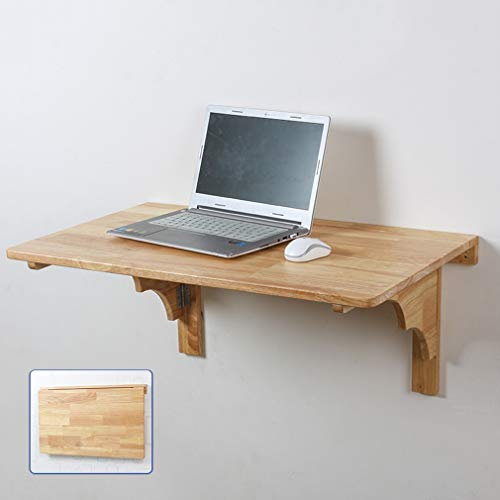 FGDIUCVN Wandklapptisch aus massivem Gummiholz, schwebender Computertisch, Werkbank, Esstisch, für die Küche, Kinderschreibtisch, mit Zubehör (60 x 40 cm)