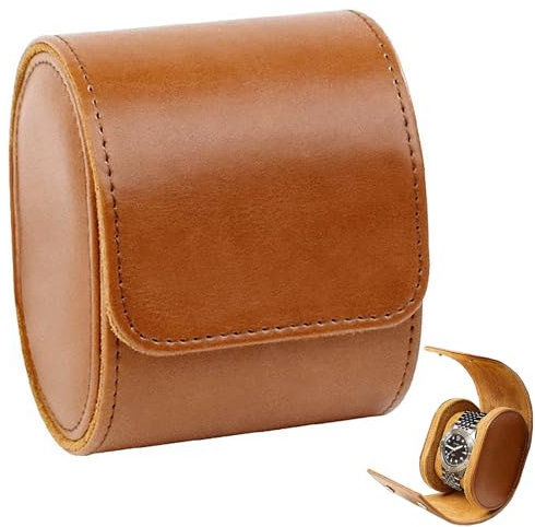 Whcctl Estuche portátil de viaje para relojes, caja de almacenamiento de relojes retro, caja de almacenamiento de reloj de cuero, estuche de viaje, caja de reloj, para guardar relojes