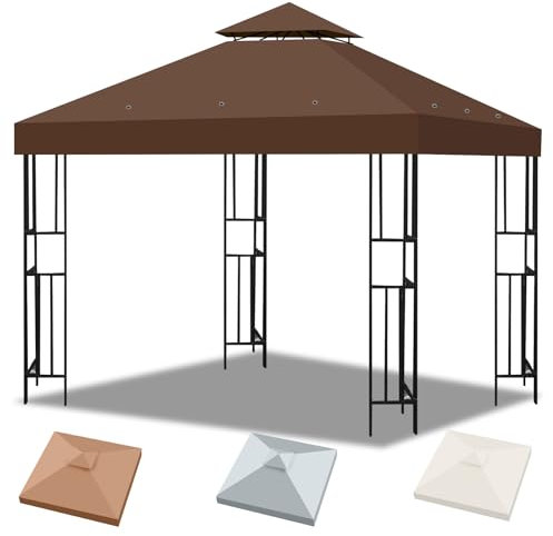Bsteciar Pavillon 3x3 Ersatzdach, Faltpavillon 3x3 wasserdicht & UV-Schutz UPF50+, Doppeldach Belüftungssystem für Pergola, Klappbar für Garten, Camping, Terrasse