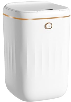 aqxreight Automatique Tr Can 20L Touchl Capteur Facile Pp Pp électrique Poubelle pour la Cuisine Salle de Bain Blanche Dorée Batterie Gratuite Automatique Trouchl Tr Cantouchl Tr