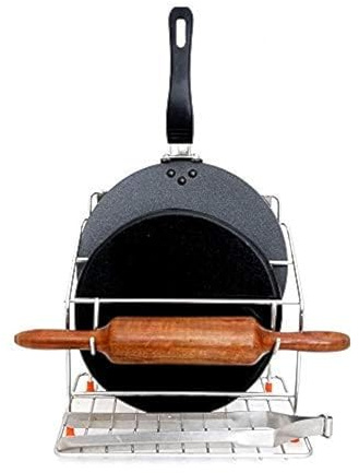 Chakla Belan and Tawa Stand for Kitchen - 101% Rust-Free Stainless Steel Rolling Pin Board Holder Wall Mount Stand 4 in1 Holder, Floating Shelves