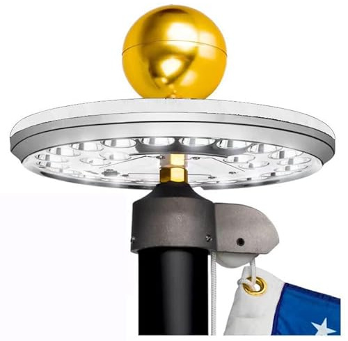 QNLALZM Flag Pole Light Solar Powered1300 LumenCoverage Silverfor Outdoor Flagpole Night Lighting