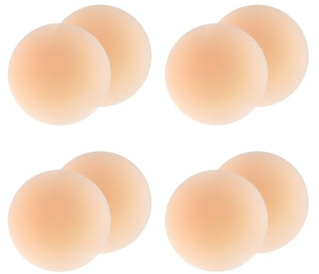 REGIS Nippelpads für Damen 8 Stück – Wiederverwendbare Silikon Nipple Covers & Brustwarzenabdeckung – Unsichtbare Selbstklebende Pads – Wasserdicht für Hochzeit, Fitness, Rückenfreie Kleider