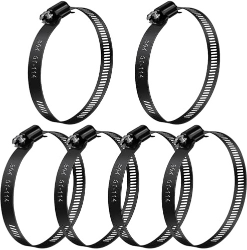 Jeboler Schlauchschellen 91‑114mm Außendurchmesser für Rohre 4 Stk Schwarz | Große Edelstahl Sschlauchschellen Schlauchklemme Rohrschelle Sortiment Schlauchbinder für Zuhause, Garten, Pools und Geräte