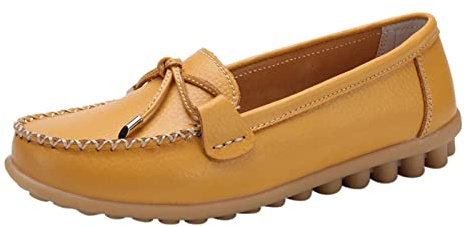 Mocassin Femme Confortable Cuir Mocassins Femme Chaussures Bateau pour Femmes Basket Chaussures Confort Chic Souples Chaussure de Sport Plates Mocassins et Loafers Elegante Slip on Ballerines Derbies