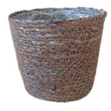 Macetero Ligero de Mimbre Natural de 10cm de Diámetro para Decorar Plantas y Estanterías con Encanto