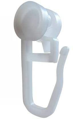 rewagi® 100 rotoli pieghevoli per binari per tende, diametro 7 mm, lunghezza 28 mm, scanalatura 4 mm, plastica, colore bianco