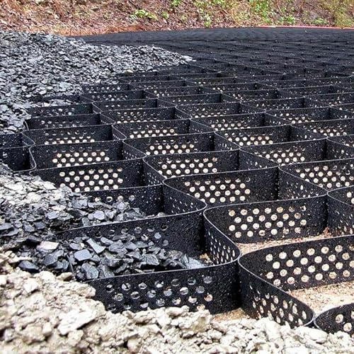 Griglia di stabilizzazione del Terreno per Il Controllo dell'erosione, Griglie stabilizzatrici in Ghiaia di Piselli da 4 Pollici - Rete per pavimentazione in polietilene per vialetti di Accesso